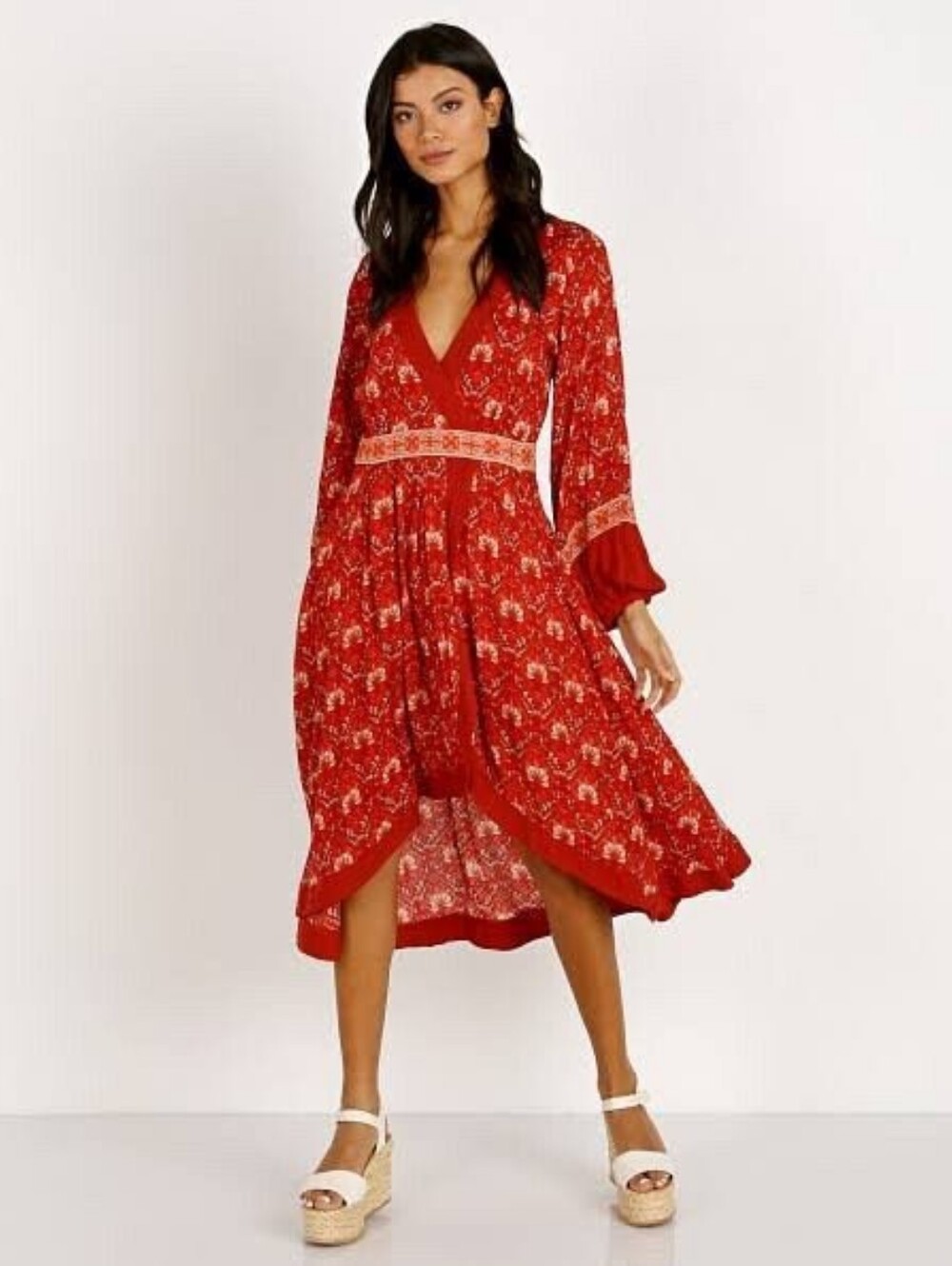 Spell & The Gypsy Collective Jewel Soiree Dress, Copper Brick Red, Size S Boho